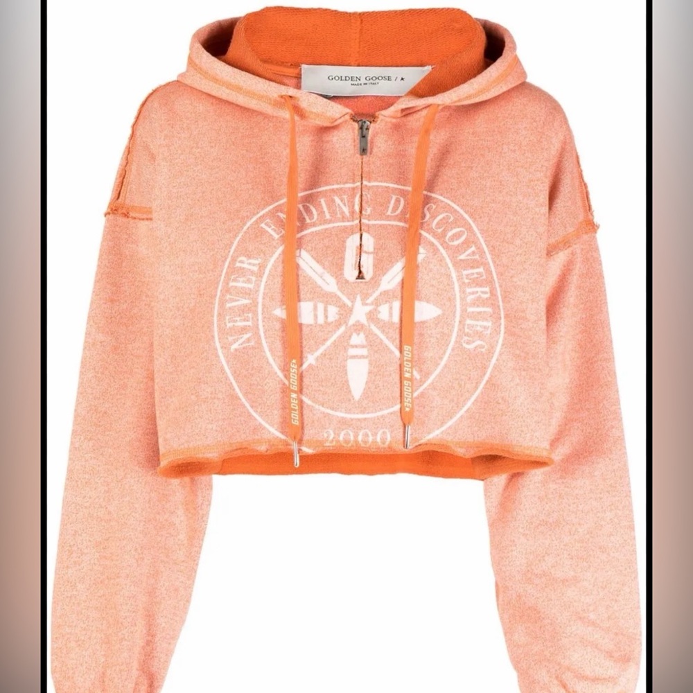Golden Goose
cropped graphic-print hoodie